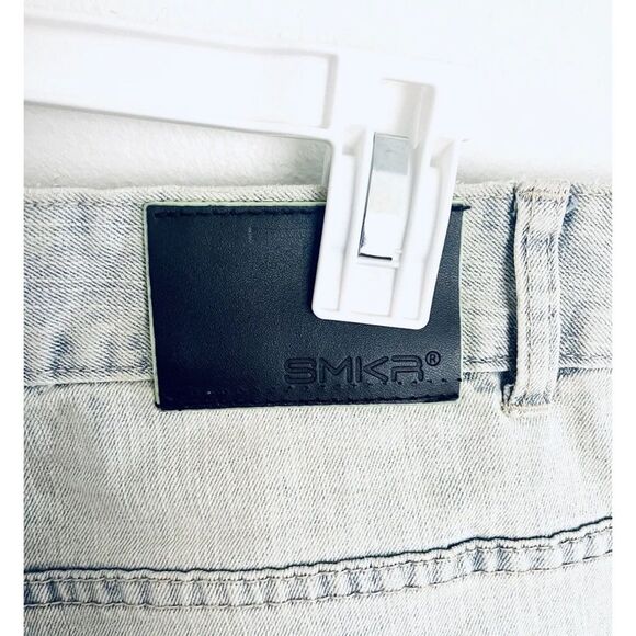 Smoke Rise Slim Fit Mens Bike Jeans Punk Funky Contemporary Casual Size 38/32 - Picture 5 of 9